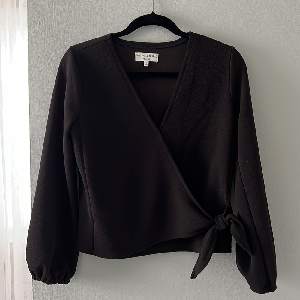 Madewell Texture & Thread Wrap Top